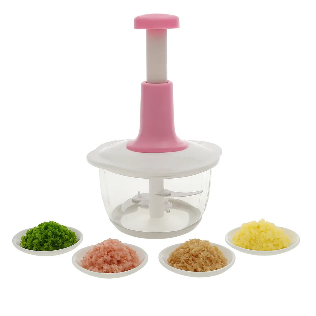 2L Multi Function Hand Push Chopper | Manual Vegetable Chopper & Food Processor with Stainless Steel Blades
